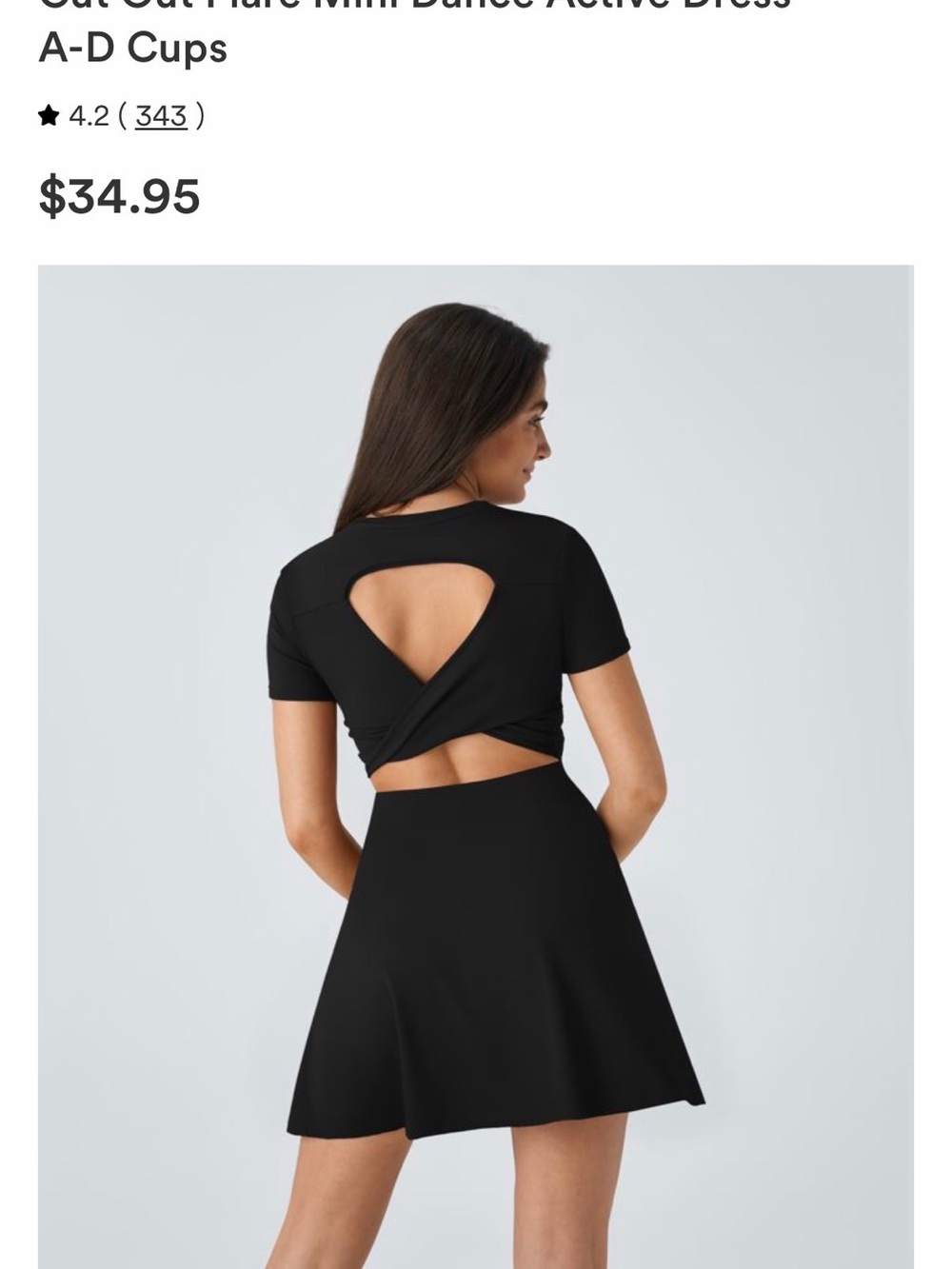 HALARA Black Short-Sleeve Fit & Flare Mini Dress size SMALL